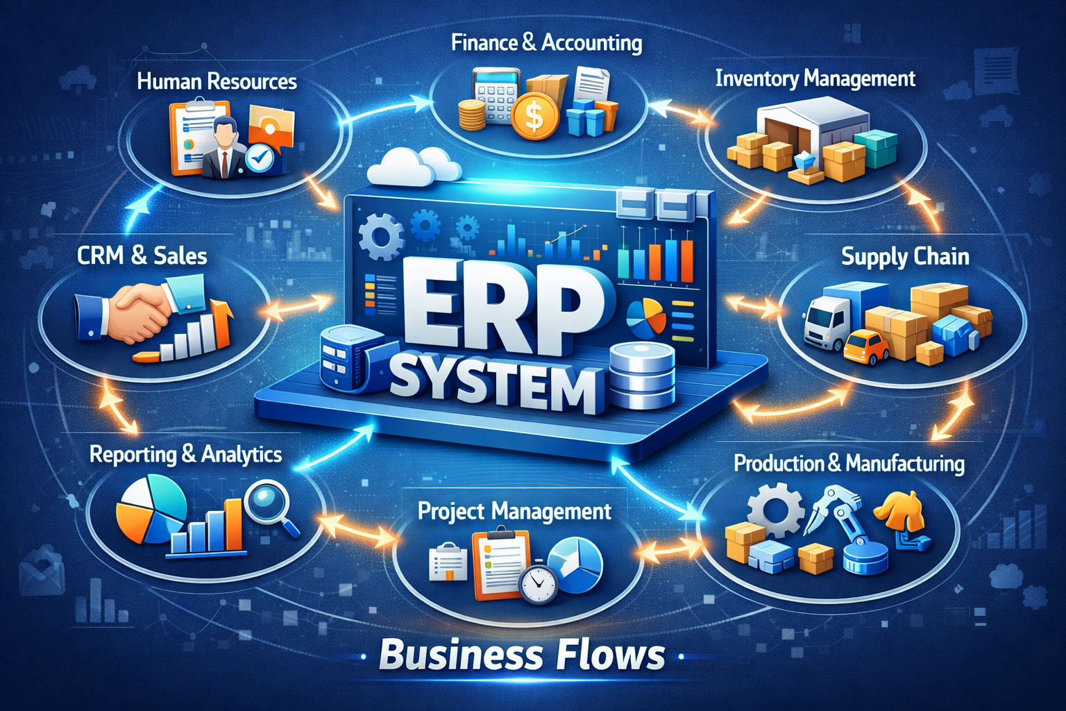 ERP system business flow